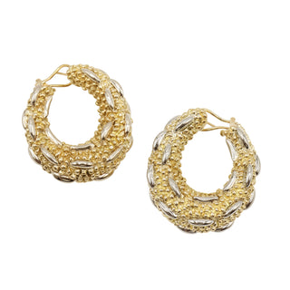 Vintage 1980s Tiffany & Co. 18K Gold Textured Hoop Earrings