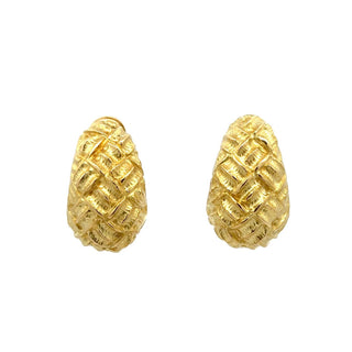 Vintage Tiffany & Co. 18K Gold Basket Weave Earrings