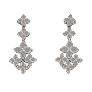 Estate Roberto Coin 18K White Gold Venetian Princess Mirrored Drop Earrings