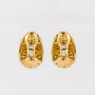 Estate Van Cleef & Arpels 18K Gold Openwork Swirl Earrings
