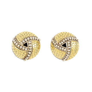 Estate John Hardy 18K Gold & Silver Clip Earrings