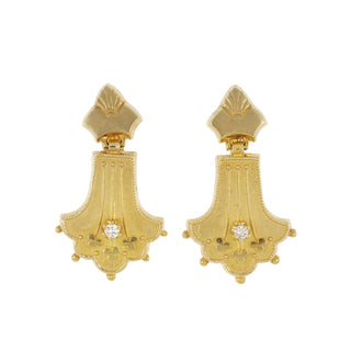 Victorian 18K Gold Drop Earrings with Diamonds