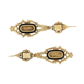 Georgian 18K Gold Day-Night Earrings