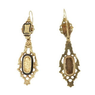 Georgian 18K Gold Day-Night Earrings