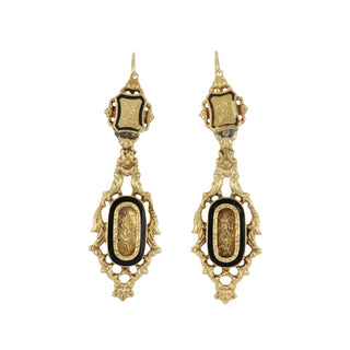 Georgian 18K Gold Day-Night Earrings