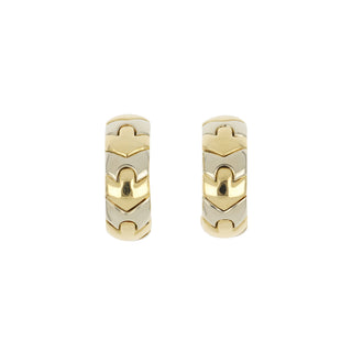 Estate Bulgari 18K Two-Tone Gold Alveare Hoop Earrings