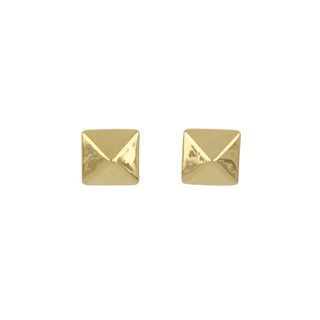 Antonio Papini 18K Gold Pyramid Clip Earrings
