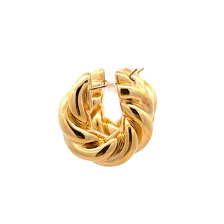 Antonio Papini 18K Gold Twisted Hoop Earrings