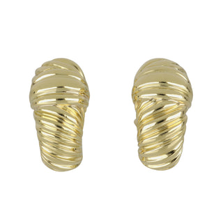 2000s David Yurman 18K Gold Hoop Earrings