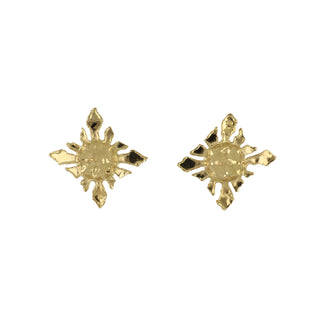 Vintage 1990s Jean Mahie Textured 22K Gold Earrings