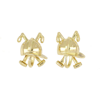 Vintage 1970s Tiffany & Co. 14K Gold Polo Helmet Earrings
