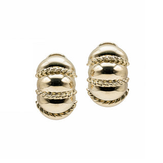 Estate Seaman Schepps 18K Gold Polished Shrimp Earrings