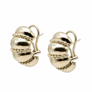 Estate Seaman Schepps 18K Gold Polished Shrimp Earrings