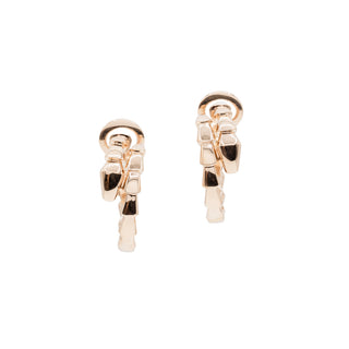 Estate Bulgari 18K Rose Gold Serpenti Viper Hoop Earrings