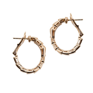 Estate Bulgari 18K Rose Gold Serpenti Viper Hoop Earrings