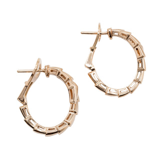 Estate Bulgari 18K Rose Gold Serpenti Viper Hoop Earrings