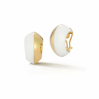 Seaman Schepps 18K Medium Retro Hoops in White Ceramic