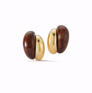Seaman Schepps Silhouette Earrings in 18K Gold & Rosewood