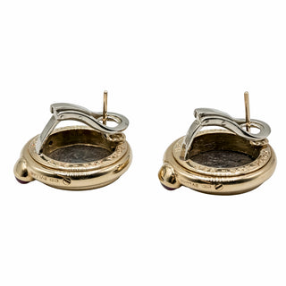 Vintage Bulgari 18K Gold Quinarius Ancient Coin Earrings