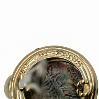 Vintage Bulgari 18K Gold Quinarius Ancient Coin Earrings
