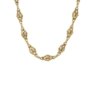 Edwardian 14K Gold Fancy Link Chain Necklace