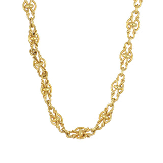 Vintage 14K Gold Fancy Link Knot Chain Necklace