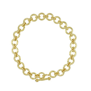 Estate Elizabeth Locke 19K Gold Hammered Link Necklace