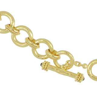 Estate Elizabeth Locke 19K Gold Hammered Link Necklace