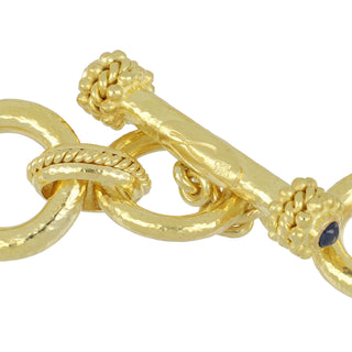 Estate Elizabeth Locke 19K Gold Hammered Link Necklace