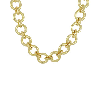 Estate Elizabeth Locke 19K Gold Hammered Link Necklace