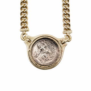 Vintage Bulgari 18K Gold Alexander The Great Ancient Coin Necklace