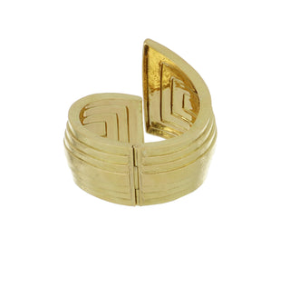 Estate David Webb 18K Gold Ancient World Step Cuff Bracelet