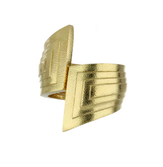 Estate David Webb 18K Gold Ancient World Step Cuff Bracelet