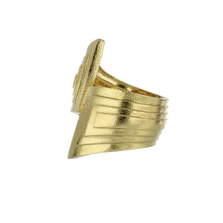 Estate David Webb 18K Gold Ancient World Step Cuff Bracelet