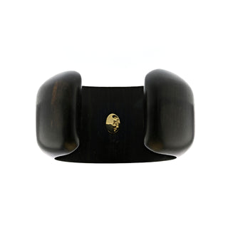 Estate Trianon 18K Fleur-de-Lis Ebony Cuff Bracelet