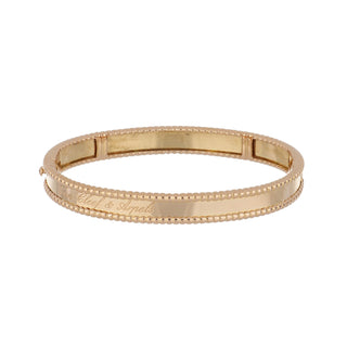 Estate Van Cleef & Arpels Perlee Signature 18K Rose Gold Bangle