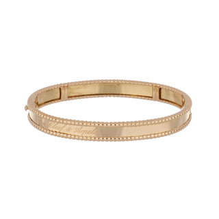 Estate Van Cleef & Arpels Perlee Signature 18K Rose Gold Bangle
