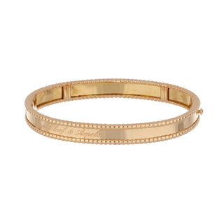 Estate Van Cleef & Arpels Perlee Signature 18K Rose Gold Bangle