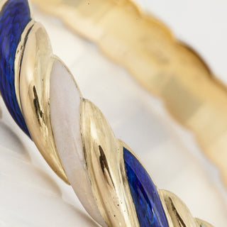 Vintage Tiffany & Co. 18K Gold Enamel Bangle Bracelet