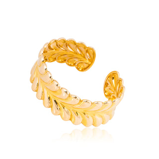 Estate Tiffany & Co. 14K Gold Gathered Design Bangle Bracelet