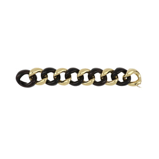 Vintage 1990s Seaman Schepps 18K Classic Large Link Bracelet in Wood