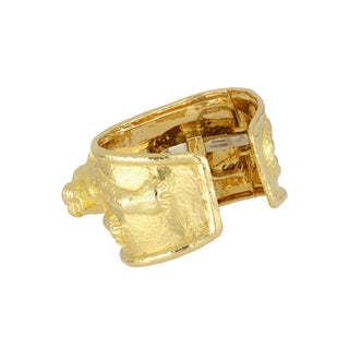 Estate David Webb 18K Gold Repousse Leopard Cuff