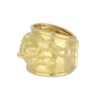 Estate David Webb 18K Gold Repousse Leopard Cuff