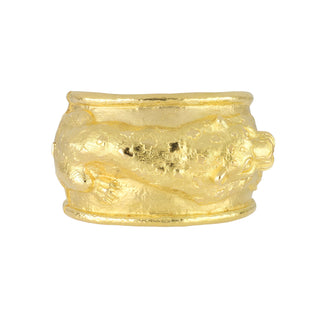 Estate David Webb 18K Gold Repousse Leopard Cuff