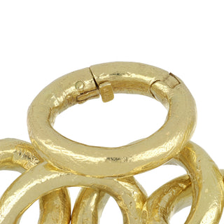 Estate Katy Briscoe 18K Gold Textured Link Bracelet