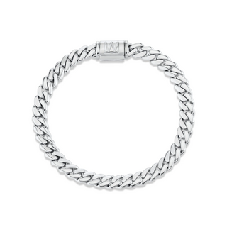 Michael M 8mm Silver Men's Cuban Chain Bracelet