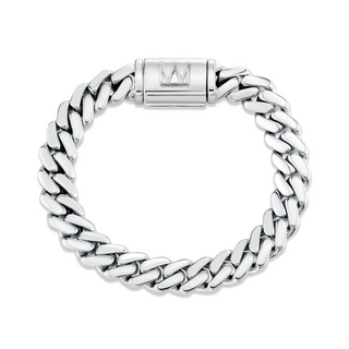 Michael M 10mm Silver Cuban Chain Bracelet