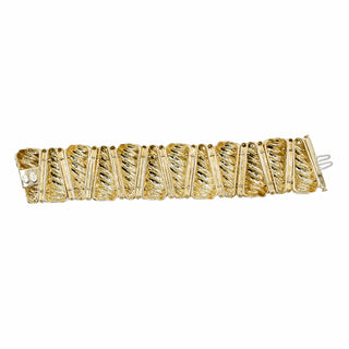Vintage Henry Dunay 18K Gold Hammered Cone Link Bracelet
