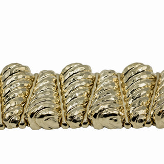 Vintage Henry Dunay 18K Gold Hammered Cone Link Bracelet