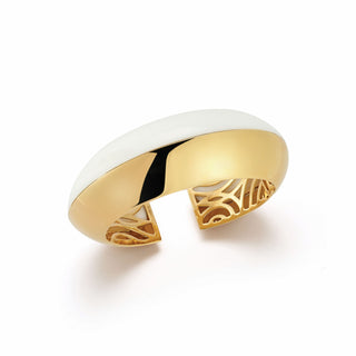 Seaman Schepps 18K White Porcelain Retro Cuff Bracelet